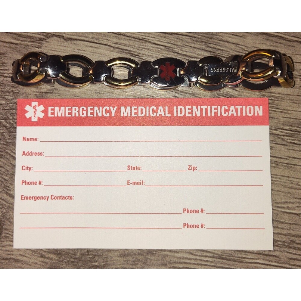 Walgreens Women's  Size L/XL Magnetic Diabetic Medical ID Bracelet